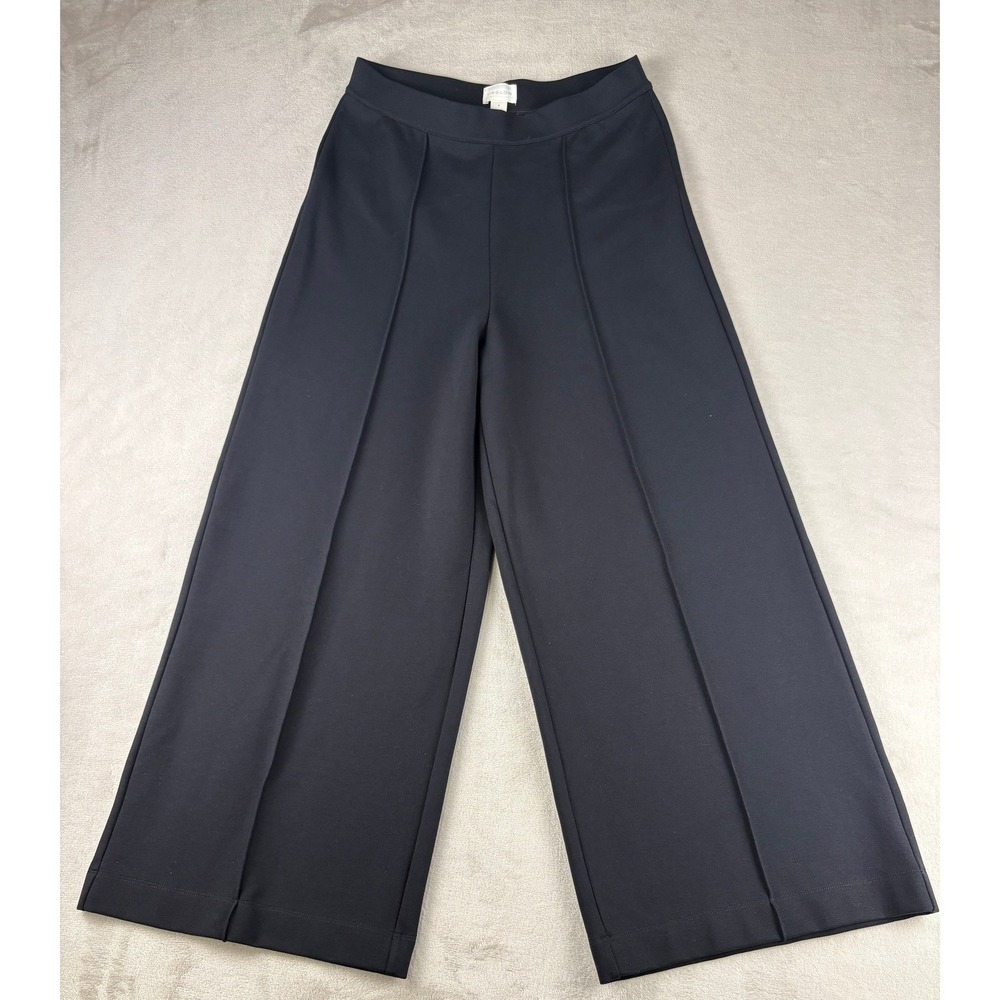Caslon Womens Black Pintuck Wide Leg Knit Pull On Pants Size S Small